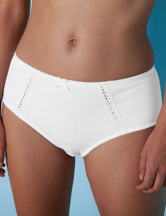 Culotte maxi en coton ajour&eacute; - Lot de 2 (blanc)