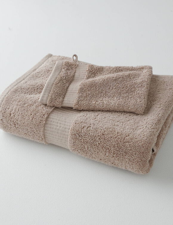 Collection serviettes de bain unies 640g/m2 confort prestige (noisette)