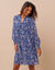 Robe voile imprimé (bleu / vert)