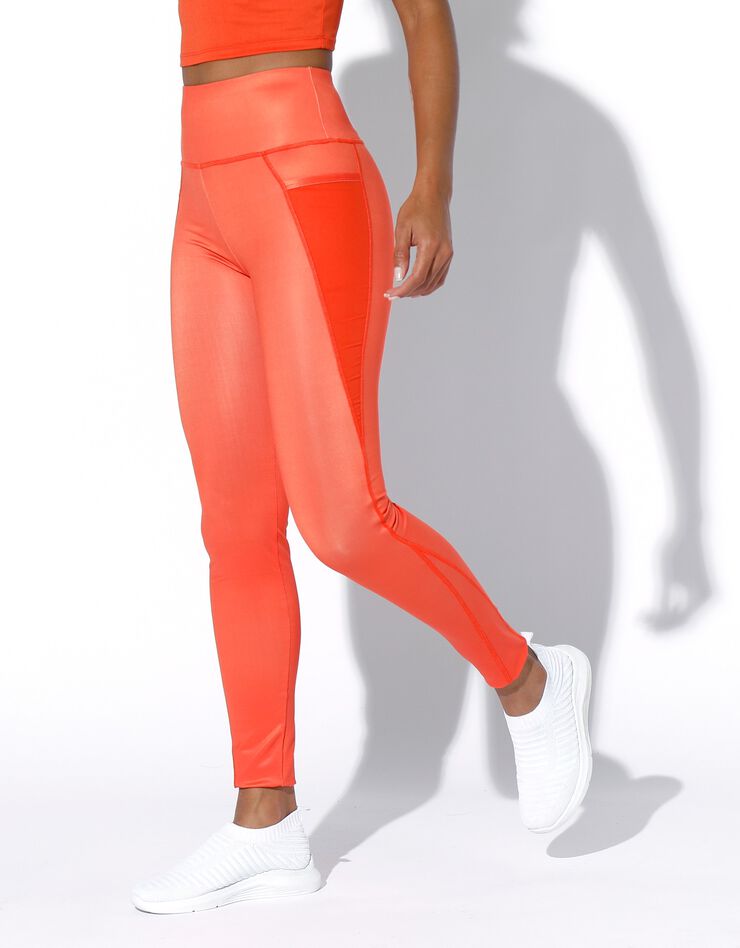 Legging taille haute avec empiècements résille (orange) Legging taille haute avec empiècements résille (orange)
