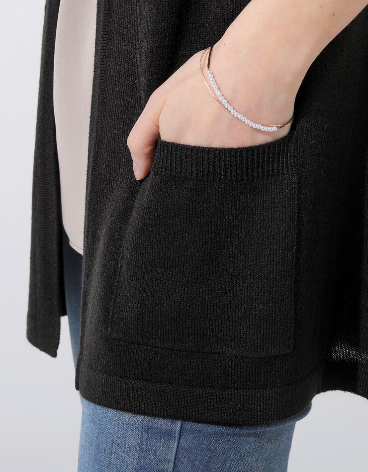 Gilet porter ouvert toucher cachemire (noir) Gilet porter ouvert toucher cachemire (noir)