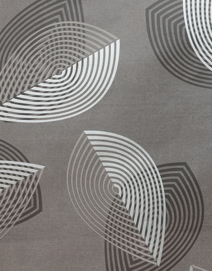 Nappe toile cirée motifs feuilles (gris anthracite)