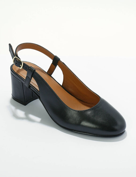 Escarpins slingback en cuir certifié LWG (noir)