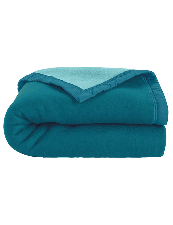 Couverture bicolore Courtelle® 420 g/m² (bleu paon)