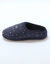 Chaussons mules polaire brod&eacute;s texte (bleu nuit)