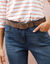 Ceinture motif l&eacute;opard, cro&ucirc;te de cuir (beige / noir)