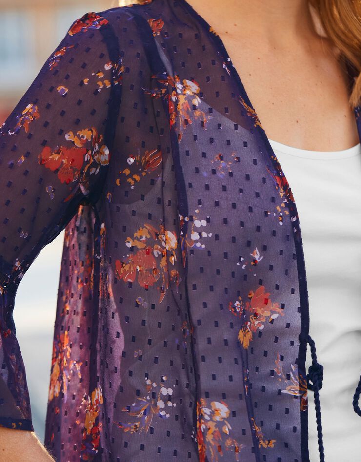 Gilet en voile imprimé (indigo) Gilet en voile imprimé (indigo)