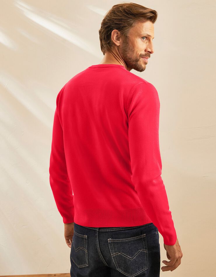 Pull uni col V (corail) Pull uni col V (corail)