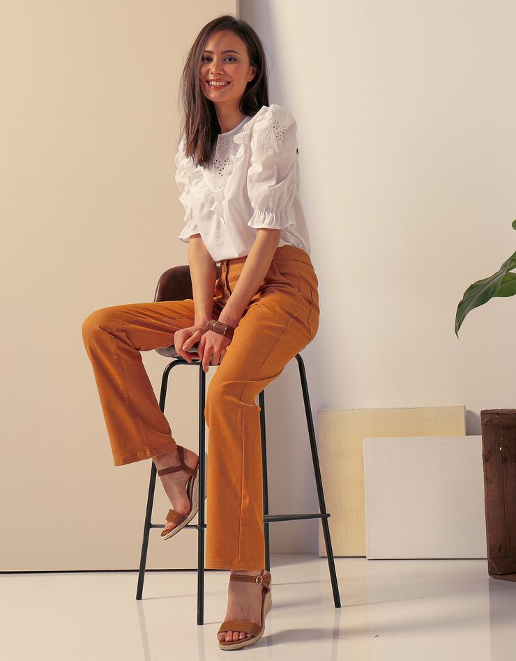 Pantalon droit en twill (caramel) Pantalon droit en twill (caramel)