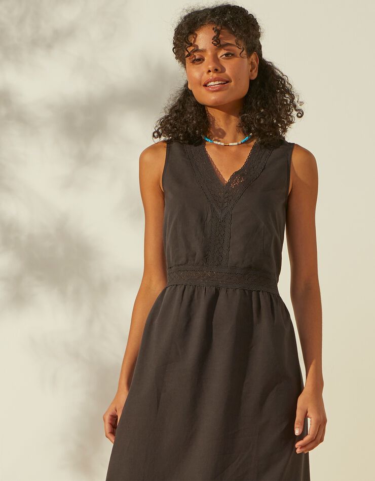 Robe longue, broderie anglaise (noir) Robe longue, broderie anglaise (noir)