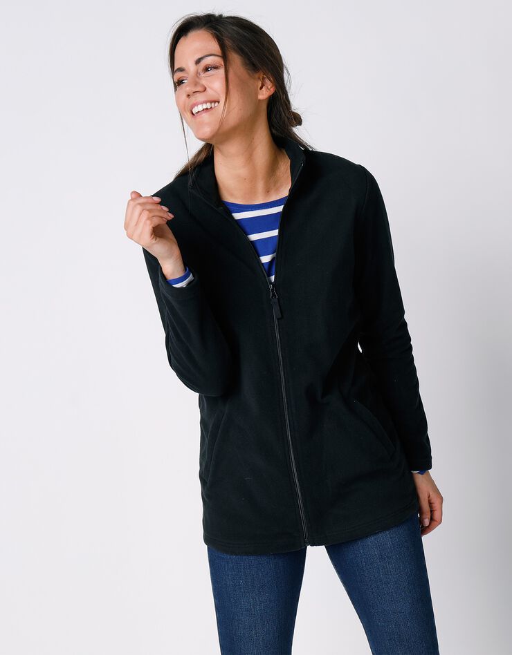 Veste polaire zippée manches longues (noir) Veste polaire zippée manches longues (noir)