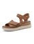Sandales compensées brides scratchées (caramel)