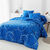 Linge de lit Noémie en polyester-coton imprimé cercles (bleu)
