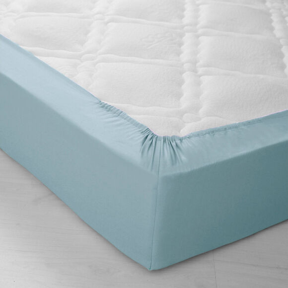 Drap-housse uni jersey bonnets 26 cm (céladon)