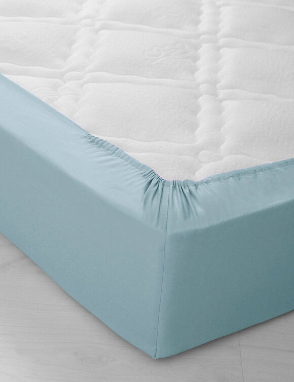 Drap-housse uni jersey bonnets 26 cm (céladon)