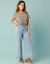 Jean taille haute Spécial Petites entrej. 65 cm, coupe large 7/8ème (bleached)