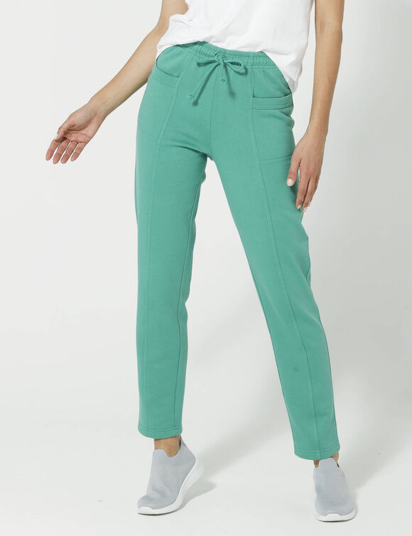 Pantalon jogging, molleton gratté (vert)
