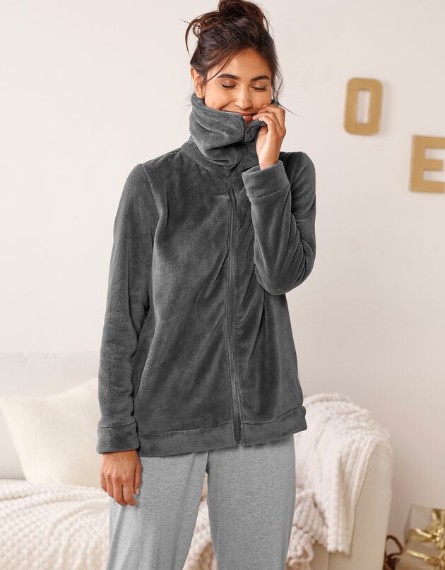 Veste polaire zippée (gris anthracite)
