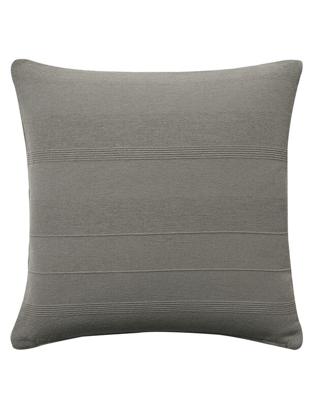 Housse coussin unie coton tissage artisanal - lot de 2 (gris perle)