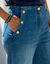 Jean flare, taille haute (stone used)