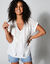 Blouse macramé, crépon coton (blanc cassé)