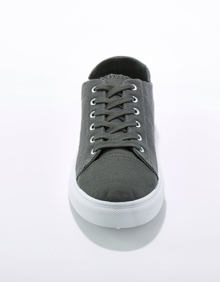 Tennis lacées en toile à semelle plateforme compensée (anthracite) Tennis lacées en toile à semelle plateforme compensée (anthracite)