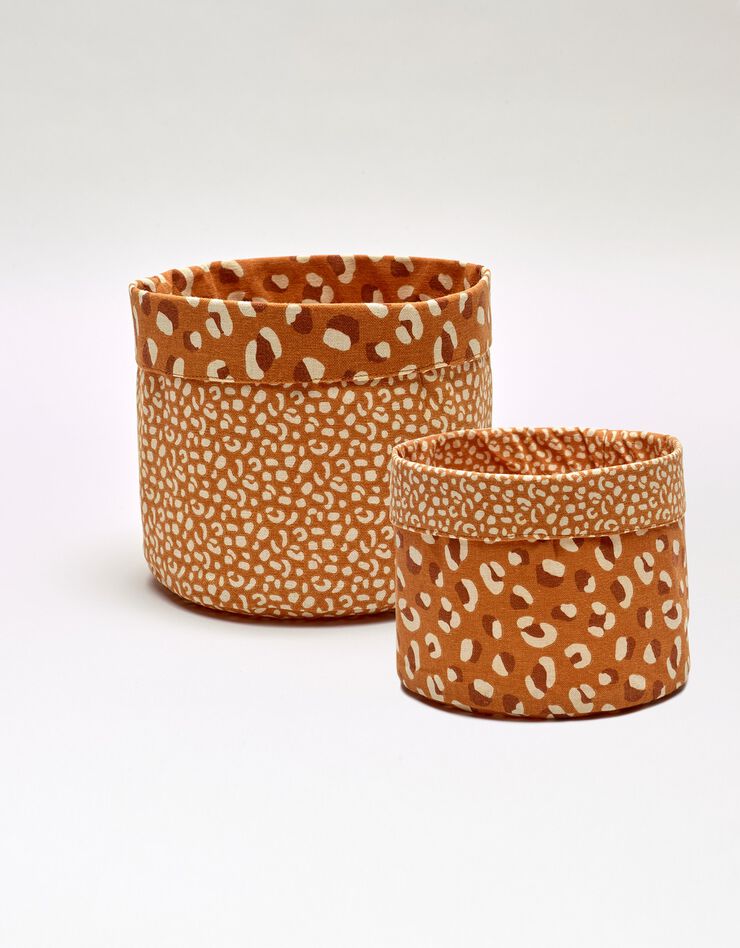 Panier de rangement imprimé Savana - lot de 2 (caramel)