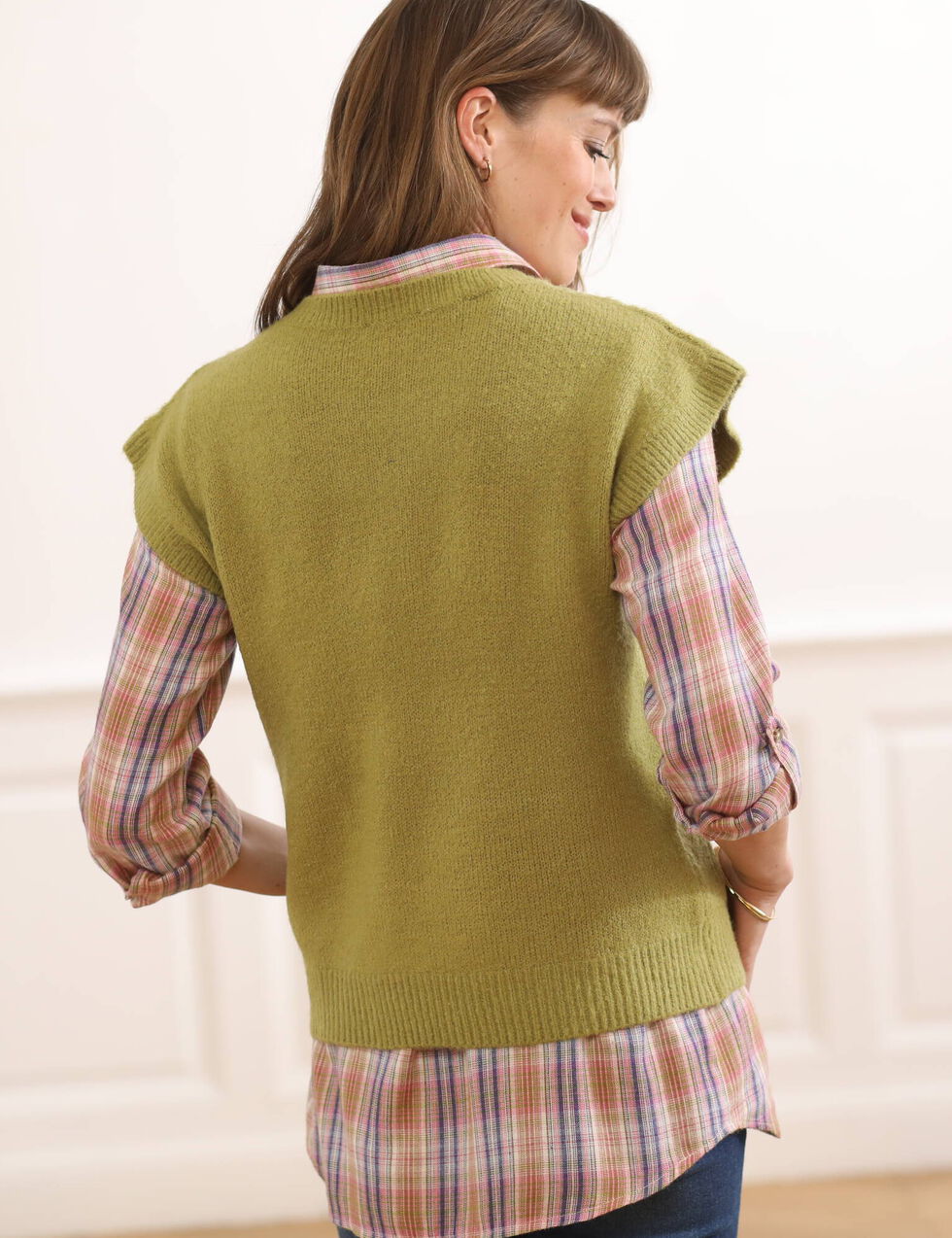 Gilet Boléro Sans Manches Esprit Folk - Couleur Framboise - Taille 46/48 - La Redoute - Neuf