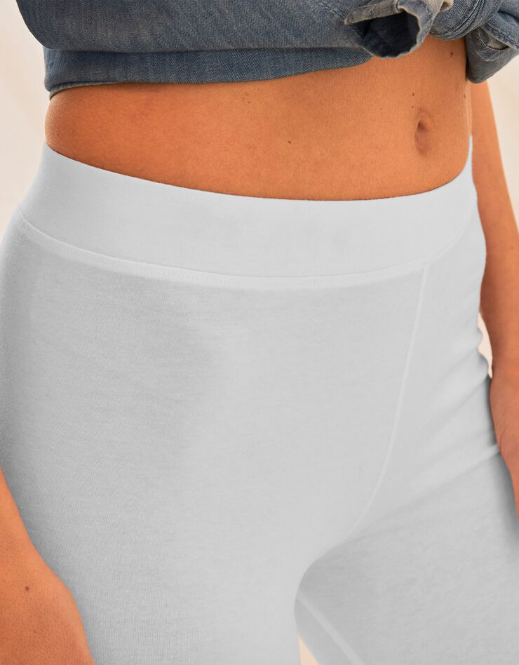 Legging corsaire uni maille stretch (blanc) Legging corsaire uni maille stretch (blanc)