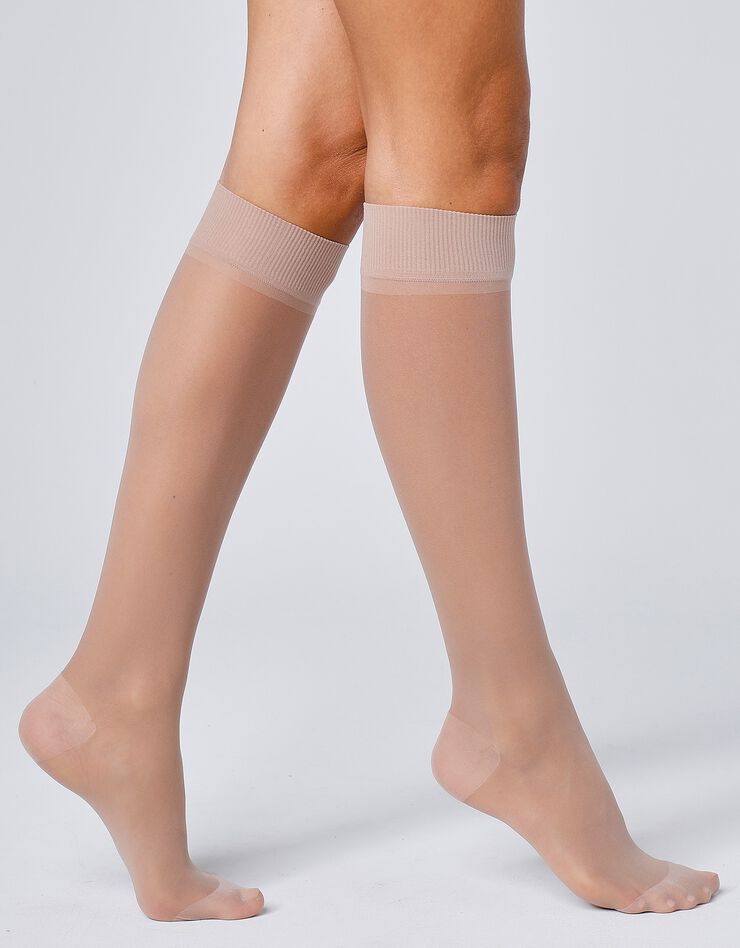 Mi-bas anti fatigue 40 deniers - lot de 2 paires (beige clair) Mi-bas anti fatigue 40 deniers - lot de 2 paires (beige clair)