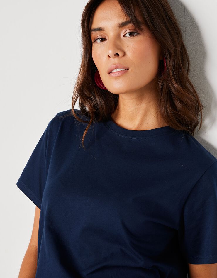 Tee-shirt "loose" en coton, uni (marine) Tee-shirt "loose" en coton, uni (marine)