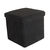 Coffre-pouf pliable, tissu bouclette (noir)