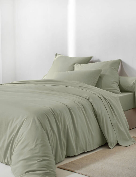 Linge de lit uni - coton lav&eacute; 57 fils/cm&sup2; (kaki clair)