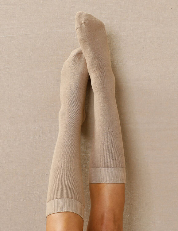 Chaussettes hautes fourrées - lot de 2  (noir + taupe)