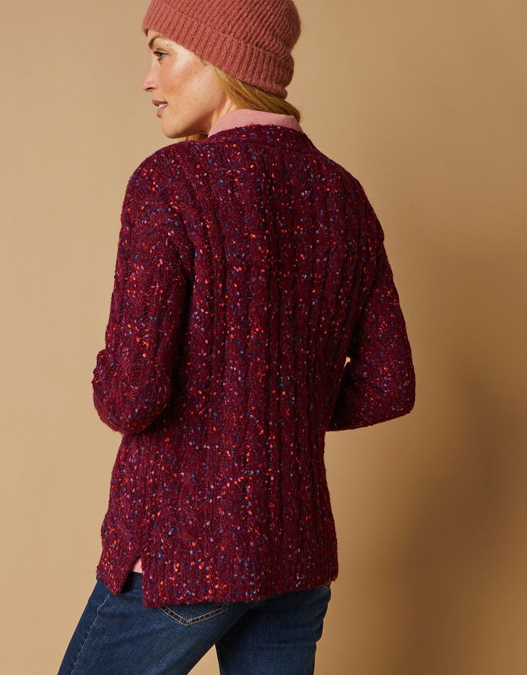 Pull col bateau maille bouclette (prune) Pull col bateau maille bouclette (prune)