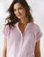 Blouse unie manches courtes, double gaze de coton (mauve)