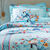Linge de lit Birdy en coton imprimé oiseaux (lagon)
