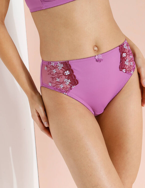 Culotte microfibre tulle brod&eacute; Caminata (violine)