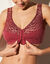 Soutien-gorge dentelle et coton ouverture devant - sans armatures (rubis)