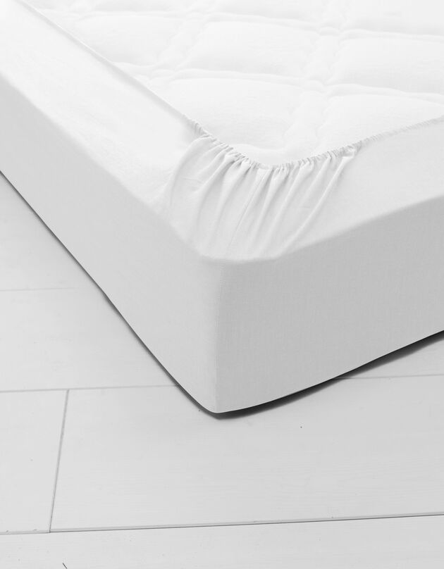 Drap-housse uni jersey bonnet 40 cm (blanc)