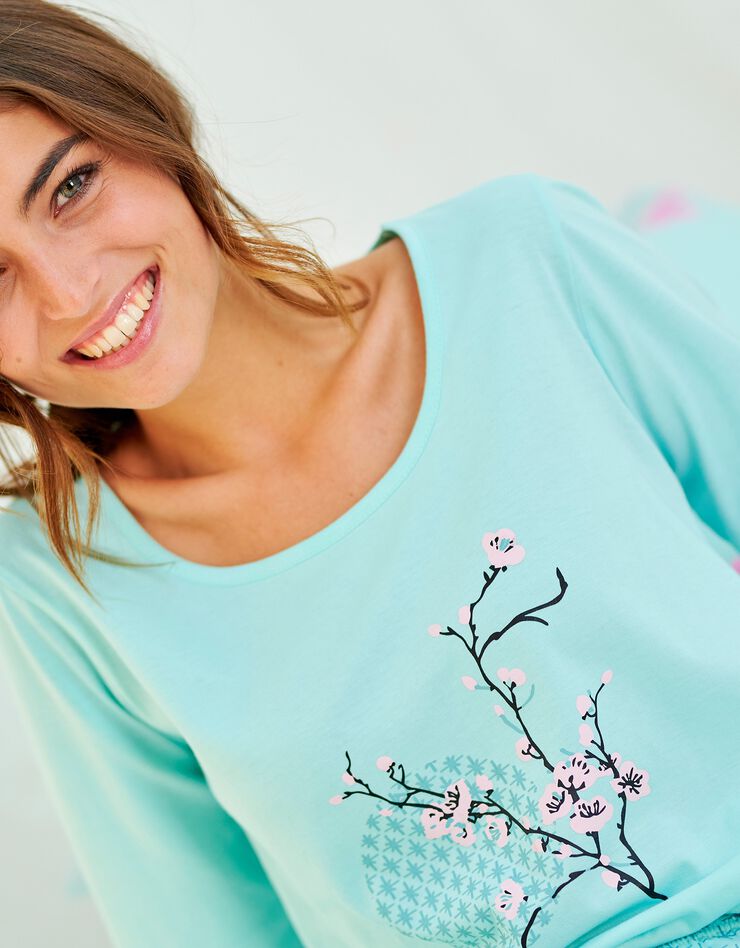 Pyjama pantacourt imprimé Kimori (lagon) Pyjama pantacourt imprimé Kimori (lagon)