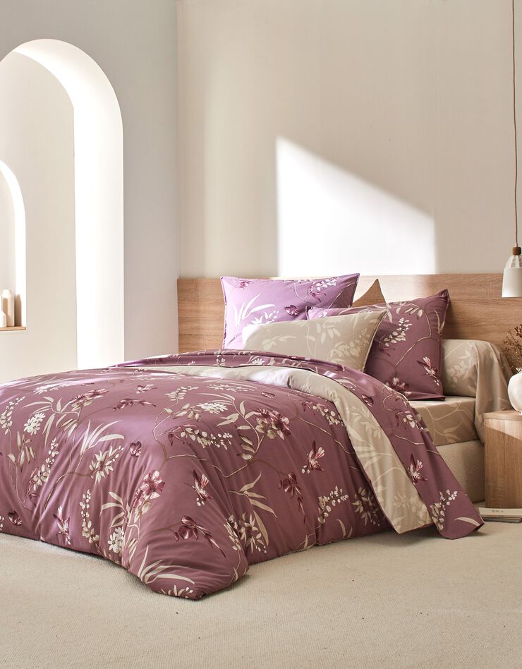 Linge de lit Anne en coton (parme)