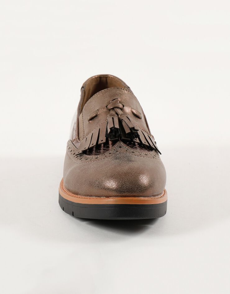 Slippers compensées à franges et pompons - marron (marron) Slippers compensées à franges et pompons - marron (marron)