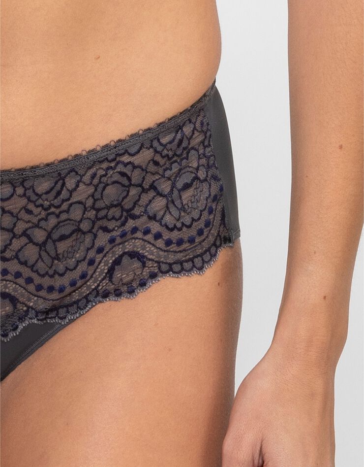 Slip forme midi dentelle "Flower élégance" (gris) Slip forme midi dentelle "Flower élégance" (gris)