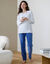 Pyjama polaire imprim&eacute; pois toucher peluche manches longues (bleu)