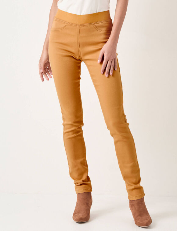 Jegging petite stature - taille élastiquée ultra confort (curry)