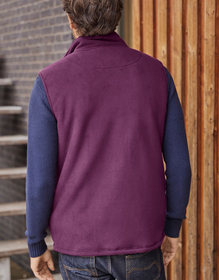 Veste polaire zippée sans manches (prune / marine) Veste polaire zippée sans manches (prune / marine)