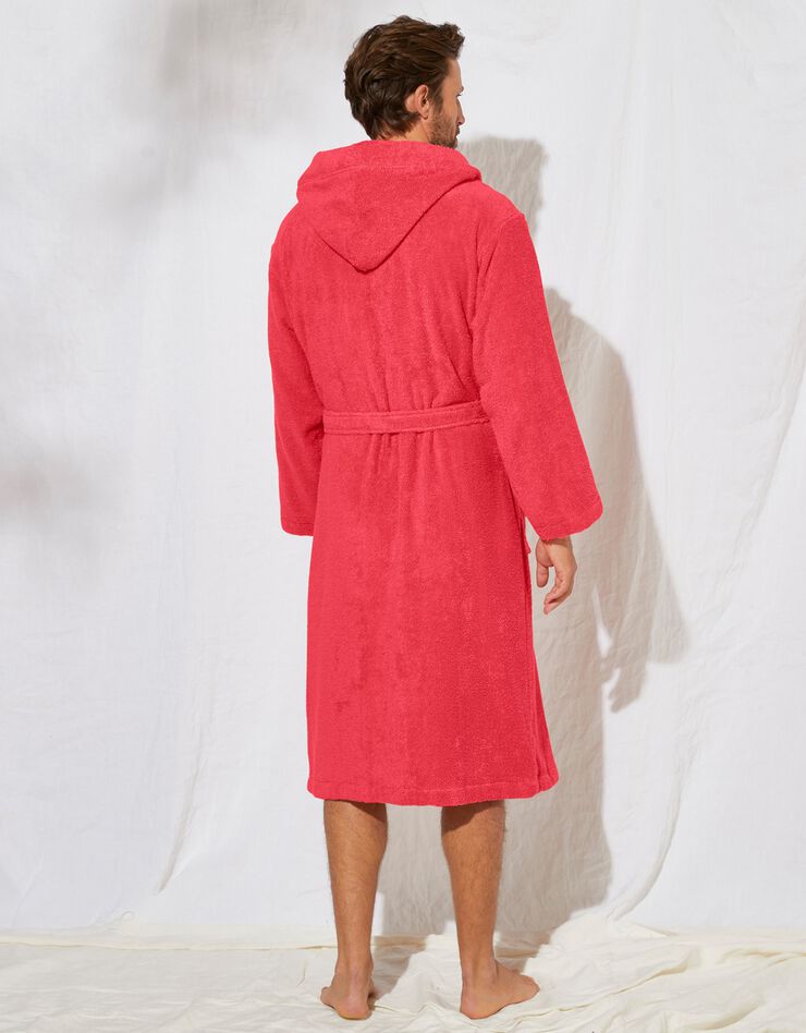 Peignoir mixte adulte col capuche éponge bouclette (corail) Peignoir mixte adulte col capuche éponge bouclette (corail)