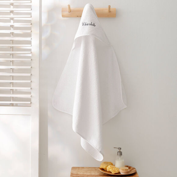 Cape de bain bébé personnalisable (blanc)