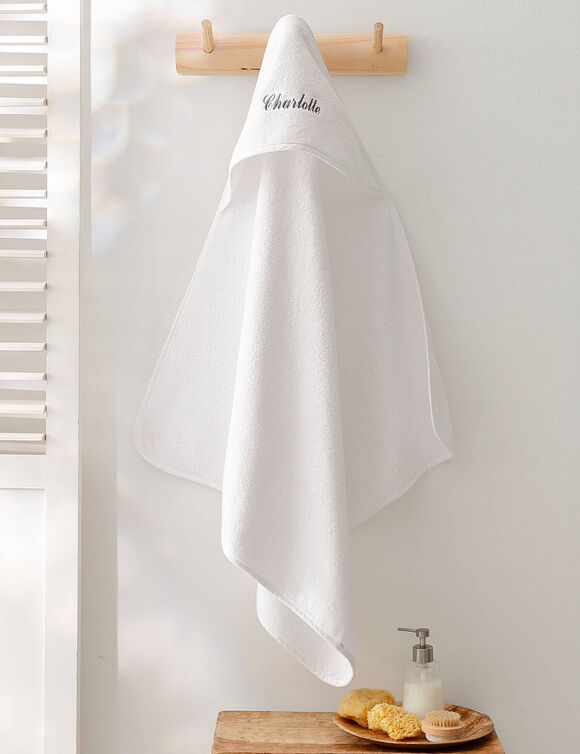 Cape de bain bébé personnalisable (blanc)